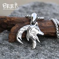 Wholesale Beier Viking Wolf Pendant Animal Stainless Steel Amulet Fashion Religion Nordic Man Jewelry LP521 Necklaces