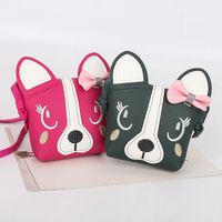 Wholesale New Cartoon Children s Coin Purse Cute Bow Dog Mini Shoulder Messenger Bag Baby Girls Lovely Wallets Kid Gift Princess Handbags