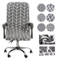Wholesale M L Grey Geometry Printed Elastic Stretch Office Chair Cover Washable Computer Arm Slipcover Rotatable Protector A Covers