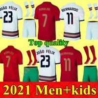 Wholesale 2021 Men Women Kids kit soccer jerseys RONALDO JOAO FELIX B FERNANDES POrTuGAl BERNARDO home away football shirt boys sets Camisa de futebol