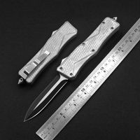 Wholesale Silver Heavy Duty Portable Hunting Auto Knife Blade Non Slip Handle Outdoor EDC Tactical double action Tools Kitchen Dinner UtenSILS