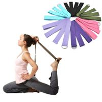 Wholesale Resistance Bands Women Yoga Stretch Strap Multi Colors D Ring Belt Fitness Exercise Gym Rope Figure Waist Leg