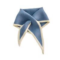 Wholesale Scarves Korean Winter Woolen Knit Elastic Bow Cross Warm Scarf Female Solid Color Triangular Scarve Soft False Collar Neck Guard Bib