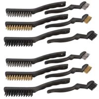 Wholesale Professional Hand Tool Sets Steel Wire Brush Stainless Brass Scratch Brush Curved Handle Masonry Bristle For Cleaning Welding Slag