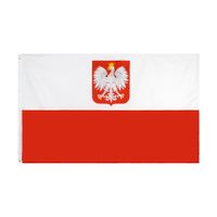 Wholesale Poland Eagle Flag Large x5 FT Foot Polish National Flags Banner cm Polyester with Brass Grommets Home Garden Wall Boat Decor
