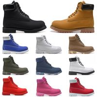 Wholesale men boots designer mens womens leather casual shoes Fashion top quality Ankle winter boot for cowboy yellow red blue black pink hiking work size
