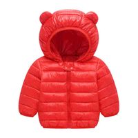 Wholesale Baby Jacket Children Down Coat Pure Color Cute Ear Lightweight Winter Clothes for Boys and Girls Waterproof