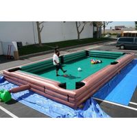 Wholesale 9x6m outdoor or indoor giant inflatable snooker football pool table human soccer billiards sports field for coporate events game