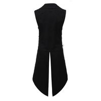 Wholesale Men s Vests Black Gothic Steampunk Vest Men Brand Slim Fit Sleeveless Tailcoat Waistcoat Medieval Victorian Cosplay Suit Gilet
