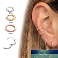 Wholesale Fashion pc Mosaic Colored Zircon Ear Bone Hoop Earing Ring for Women Round Puncture CartilageTiny Helix Piercing Tragus Jewelry Factory price expert design