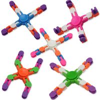 Wholesale Fingertip Four Corner Chain Gyro Toy Fidget Links Snake Puzzle Wacky Tracks Sensory Toys Gyroscope Anxiety Stress Relief Party Fingers Game Sale G88D15S