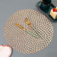 Wholesale Mats Pads Table Mat Hollow Out PVC Placemat Heat Insulation Pad Decorative Tools For Home Shops Golden Silver Rose Gold