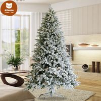 Wholesale US STOCK Artificial Christmas Tree Flocked Pine Needle Tree with Cones Red Berries ft Foldable Stand W49819949