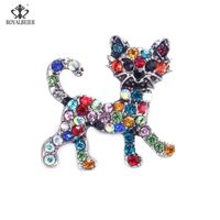 Wholesale Charm Bracelets ROYALBEIER Mixed Rhinestone Metal Cute Dog Snap Fit mm Button Golden Beads Jewelry For Making KM0144