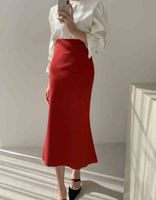Wholesale Skirts Fall elegant winter office lady trumpet mermaid bodycon upper waistline female midi line skirts Y8MV