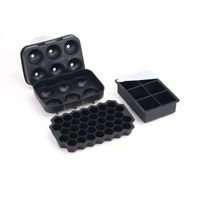 Wholesale Set of Silicone Ice Cube Trays with Lids Cream Tools Large Size Mold for Whiskey Cocktails Icecream Reusable BPA Free XBJK2107