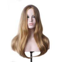 Wholesale WoodFestival medium length blonde wig heat resistant fiber hair straight synthetic ombre cm party cosplay