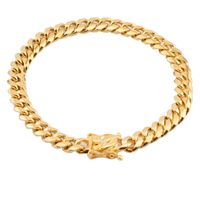 Wholesale Wholale K Gold Plated Stainls Steel Miami Cuban Link Bracelets for Mens HipHop Jewelry