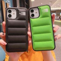 Wholesale 2021 Winter Down Jacket Cloth Phone Cases for Apple iPhone Pro X XS XR MAX MiNi The Puffer Case Soft Fashion Brand Cover