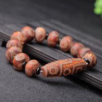 Wholesale Nine eyed Dzi Bead Bracelet Agate Original Stone Tibetan Natural Yu Male Beaded Strands