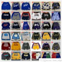 Wholesale All Team Just Don Basketball Shorts Retro LALaker Short Sport Purple Black White Yellow Hip Pop Pants With Pocket Zipper Sweatpants Mens Size S XL