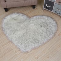 Wholesale Super Soft Heart Shape Fluffy Carpets Long Plush Area Rugs Shaggy rug Home Deco Bedroom Living Room solid color Carpet