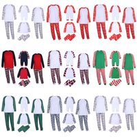 Wholesale Family Kid Christmas Pajamas Set For Girl Boy Children Adult Homewear Blank Pajama Home DIY Elk Stripe Print Xmas Sleepwear Matching Outfits