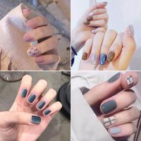 Wholesale False Nails Small Flower Nail Patch Sweet Style Glue Type Removable Short Paragraph Manicure Save Time Art