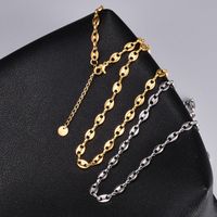 Wholesale Chains Titanium Steel Gold plated Acacia Bean Necklace Female Clavicle Chain Simple Cold Wind Net Red Tide Accessories