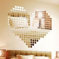 Wholesale Wallpapers Pieces Mirror Tile DIY Wall Sticker D Decal Mosaic House Home Room Decoration Stick For Modern Rooms Drop