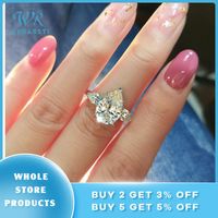 Wholesale Cluster Rings WEGARSTI Instagram Classic Silver Luxury Created Pear Shape Moissanite For Women Anniversary Engagement Fine Jewelry