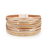 Wholesale Bangle ORNAPEADIA Bohemia Multi layer Bracelet For Women Fashion With Charm Copper Tube Sticker Rhinestone Crystal