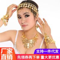 Wholesale Indian Costume Accessories Jewelry Belly Dance Head Necklace Earrings Bracelet Six Piece Set P13