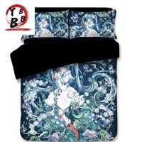 Wholesale Bedding Sets Japanese Anime Snow Hatsune Children Favorite Cartoon Duvet Cover D Printed Quilt Girl kids Bedclothes