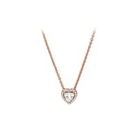 Wholesale Higt Quality K ROSE GOLD Sterling Silver Signature Circle Pendant Necklace with Original Box for Pandora CZ Diamond Disc Chain Women Jewerly