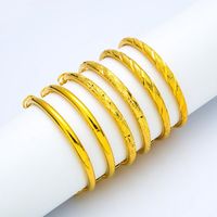 Wholesale Bangle pair Classic Baby Children Bracelet Fashion Jewelry Yellow Gold Filled Kids Gift