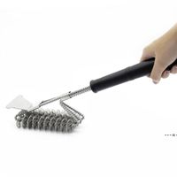 Wholesale Grill Brush BBQ Barbecue Cleaning Brush Clean Tool Stainless Steel Wire Cleaning Brushes Scraper With Handle NHD12497