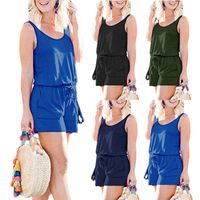 Wholesale Women s T Shirt Sleeveless Sexy Shirt Short Pants Casual Women Cloth Solid Suit Tracksuit Fashion O neck Tops Tank Suits Sets AC0708