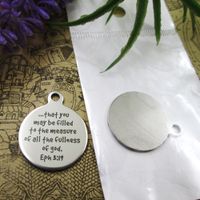 Wholesale 40pcs stainless steel charms quot That You May Be Filled To Th e Measure Of All The Fullness O f God Eph quot more style choosing DIY pendants fo necklace