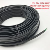 Wholesale 12 v volts water pipe anti freeze frost protection heating cable for roof self regulating electric heater wire m