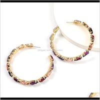 Wholesale Charm Jewelryjijiawenhua Trend Womens Big Hoop Rhinestone Dinner Statement Fashion Temperament Selling Earrings Drop Delivery Kg2X8