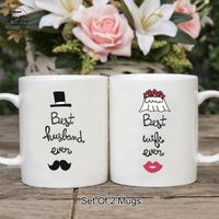 Wholesale Mugs Coffee Mug Set Anniversary Gift Husband Wife Funny Birthday Christmas Valentin Day Wedding Present Ceramic