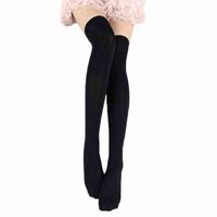 Wholesale Women Sexy Thigh High Stockings Temptation Stretch Stocking Over Knee Socks Trendy Velvet Collant Femme Y1119