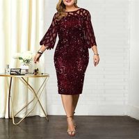 Wholesale Party Dress Women s Summer Dress for Elegant Sequin Mesh Women Casual Dresses Wine Red Ladies Wedding Evening Club Outfits