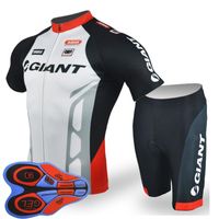 Wholesale GIANT team Cycling Short Sleeves jersey bib shorts sets riding bike Summer breathable wear clothing ropa ciclismo D gel pad F2005