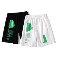 Wholesale Off Fashion Brand White Green Letter Printed Shorts Men s and Women s Casual Student Pure Cotton Sports Pants