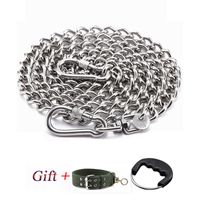 Wholesale Dog Collars Leashes Metal Long Large Big Leash Chain Lead Strong Stainless Steel Medium Leash Lead Straps Lanyard Training Rope M Pet