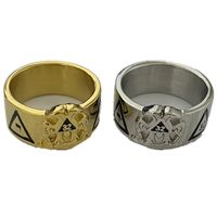 Wholesale Men s stainless steel Scottish Rite nd degree masonic ring with eagle wings up or wings down nd degrees Yod rings fraternal freemasonry jewelry