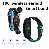 Wholesale T90 Wireless earbud Smart bracelet In Ear Cell Phone Earphones Smartband Health Sport Mode Heart Rate Blood Pressure Headphones Headset Band Two in one Waterproof