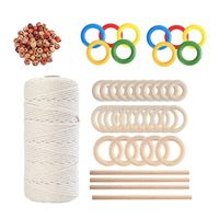 Wholesale Yarn Macrame Cord Kit mm Cotton Rope With Wood Beads Wood Ring And Wooden Stick For Plant Hangers Knitting Craft DIY
